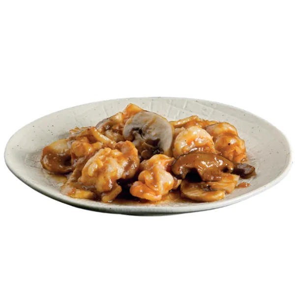 Langostinos Con Bambú y Setas