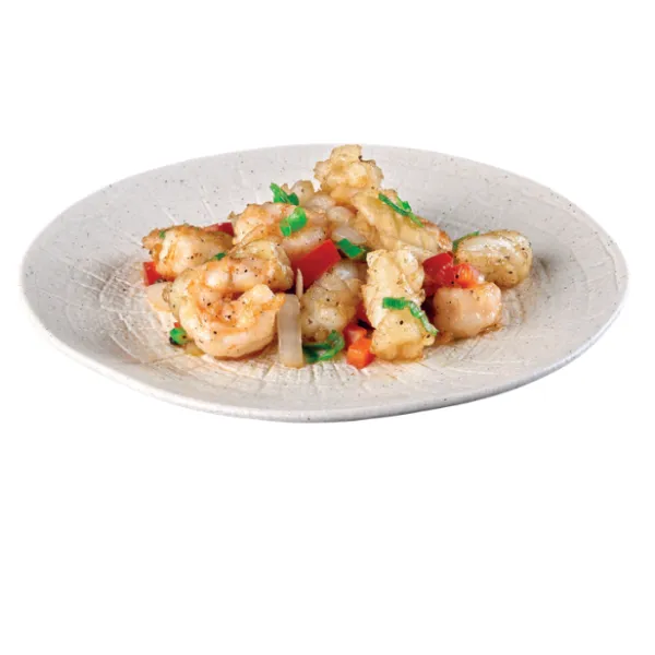 Calamar Y Langostinos Con Sal Y Pimientos